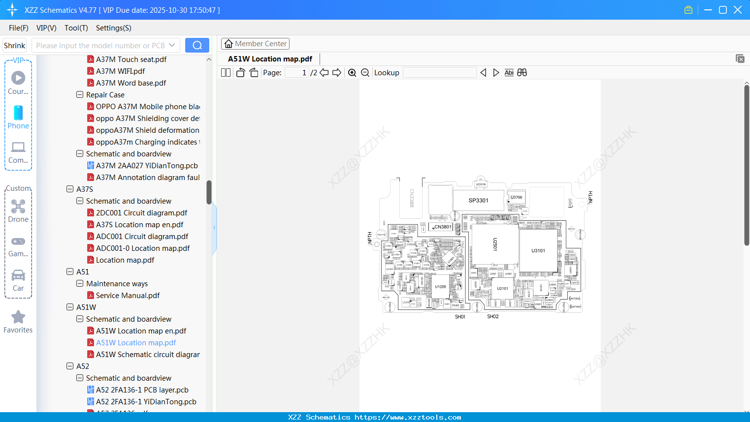 OPPO A51W Location Map